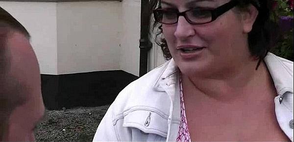 Picked up BBW is fucked in the public restroom
